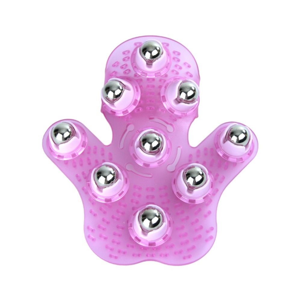 Luva Massageadora Corporal Com Esferas Rosa Acte