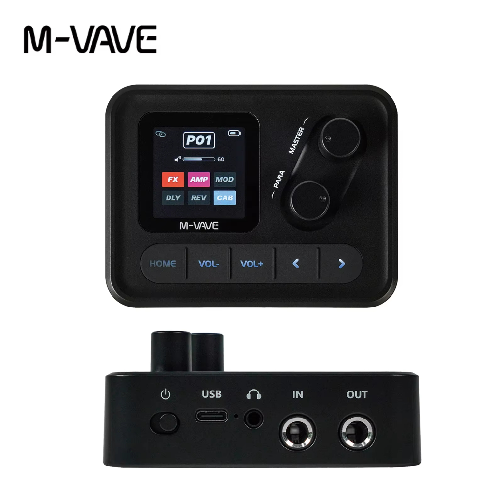 M-Vave Pocket Amp Processador multiefeitos para guitarra com tela HD