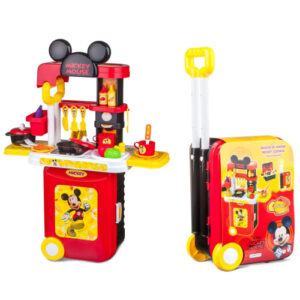 Maleta de Viagem Mickey Cozinha Play Set 3 em 1 Multikids Brinquedo