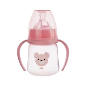 Mamadeira Anticólica Ursa Rosa Bico Alça Conforto 150 ml Menina Bebê