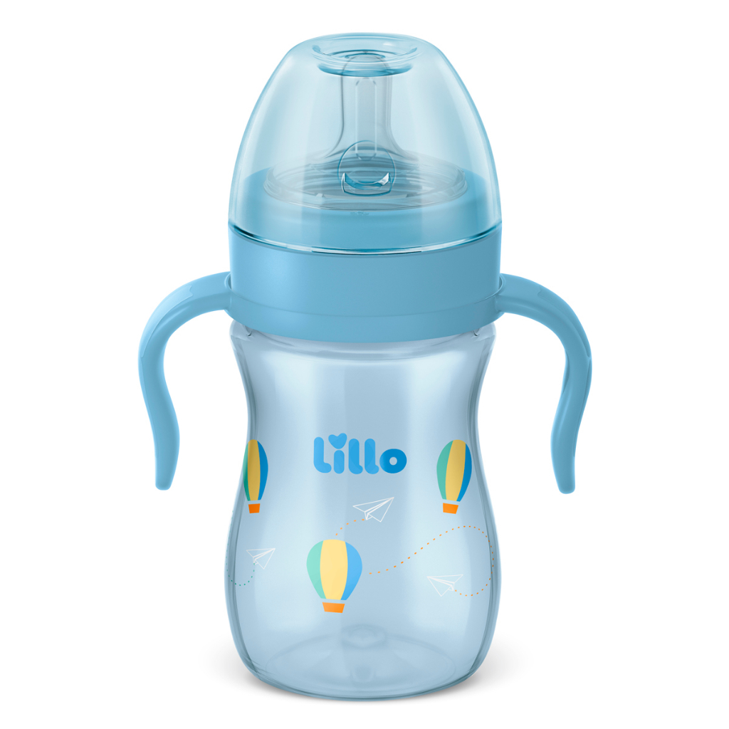 Mamadeira com Alça Super Evolution 240ml Azul Lillo