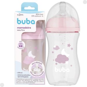 Mamadeira Easy Flow 270ml Nuvem Rosa Bpa Free 17256 Buba