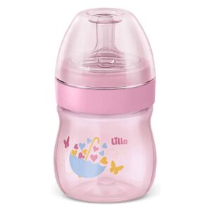 Mamadeira Super Evolution Primeiros Passos 150ml Rosa Lillo