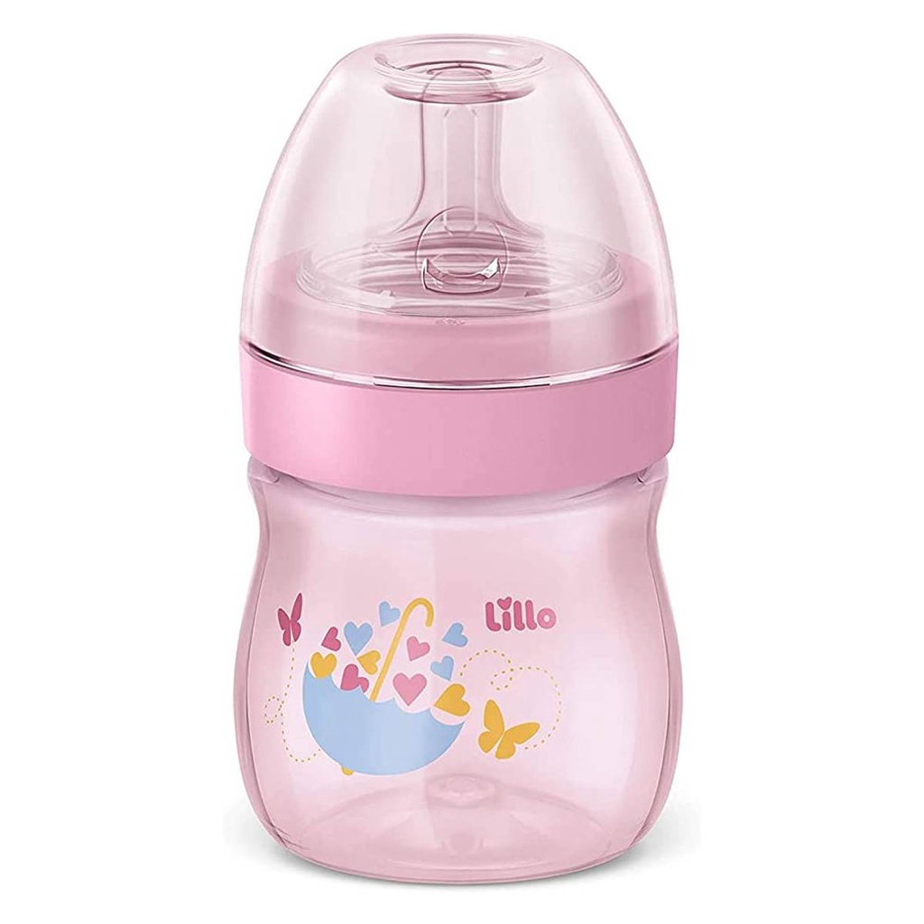 Mamadeira Super Evolution Primeiros Passos 150ml Rosa Lillo