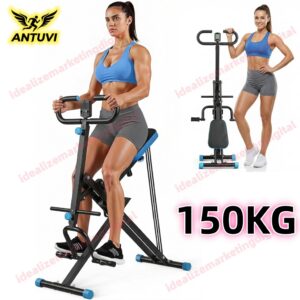 Máquina 2 Em 1 Remo Agachamento Dobrável C monitor Lcd 150kg