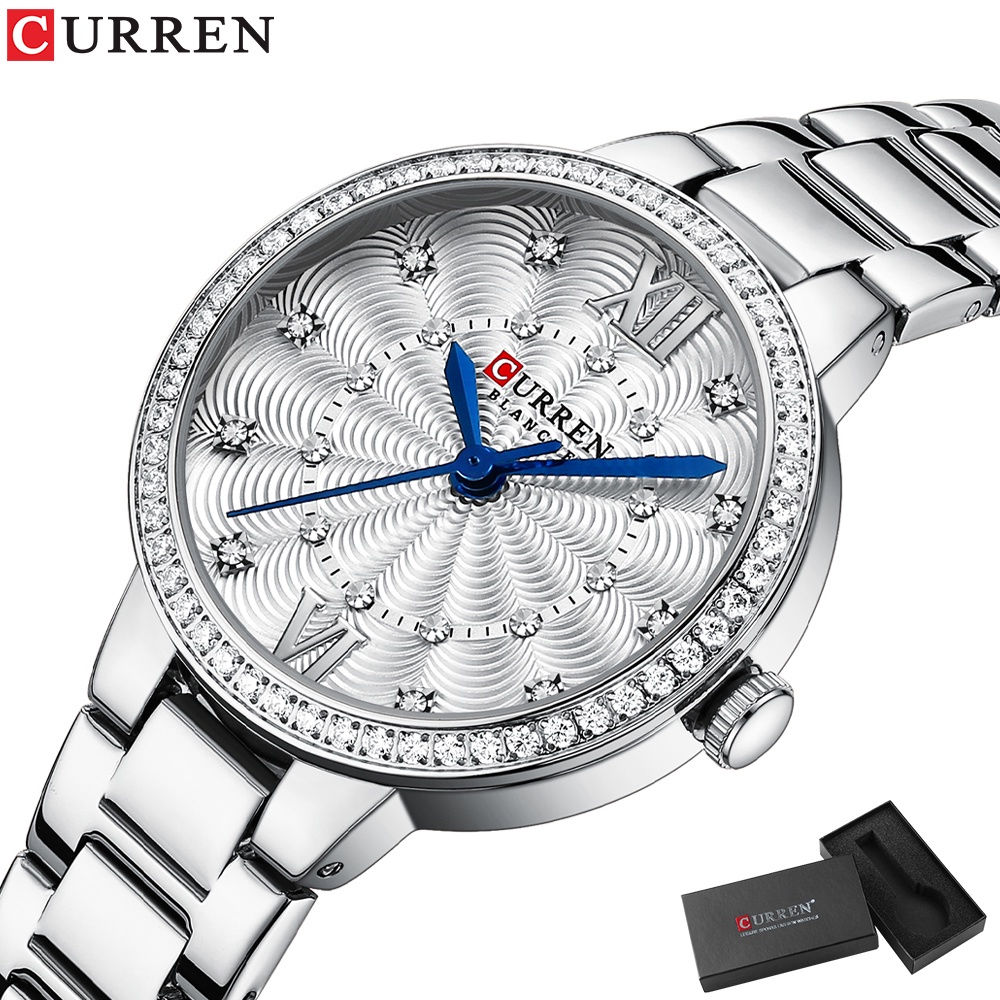Marca De Luxo Curren Relógio Mulher Moda Elegante Quartzo Aço