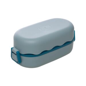 Marmita Hermética 850ml com Talheres Azul Plástico Lyor para
