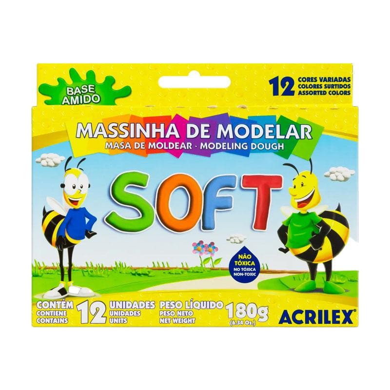 Massinha de Modelar Acrilex Soft 12 Unidades