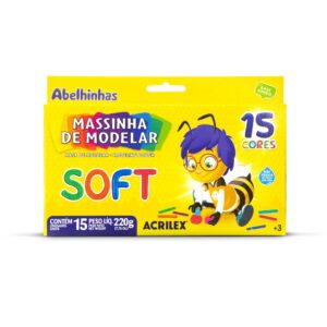 Massinha De Modelar Acrilex Soft 15 Cores, 220g, 073140