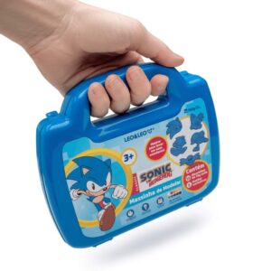 Massinha de Modelar Maleta Sonic Kit c 150g 10 Cores 5 Moldes Leo&Leo
