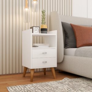 Mesa De Cabeceira Retro Com Pes Palito Branco Mesinha Com Gavetas e