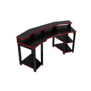 Mesa de Computador Gamer Preto Vermelho Tecno Mobili