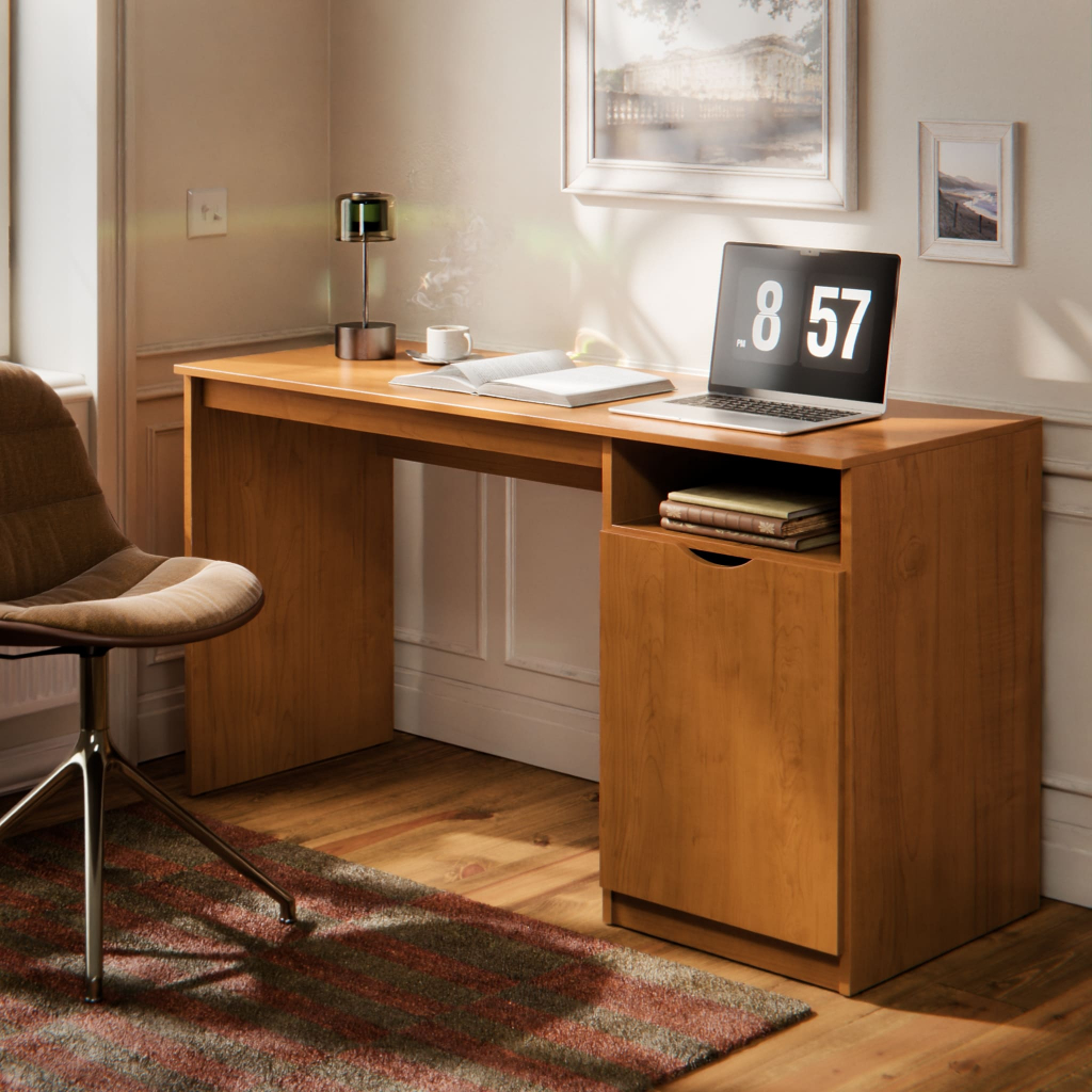 Mesa Escrivaninha Home Office Maxi De Escritório Com Porta e Nicho em