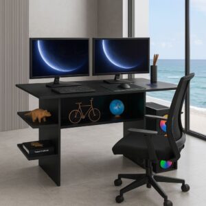 Mesa Gamer Escrivaninha para Notebook, Computador e Home Office Preta