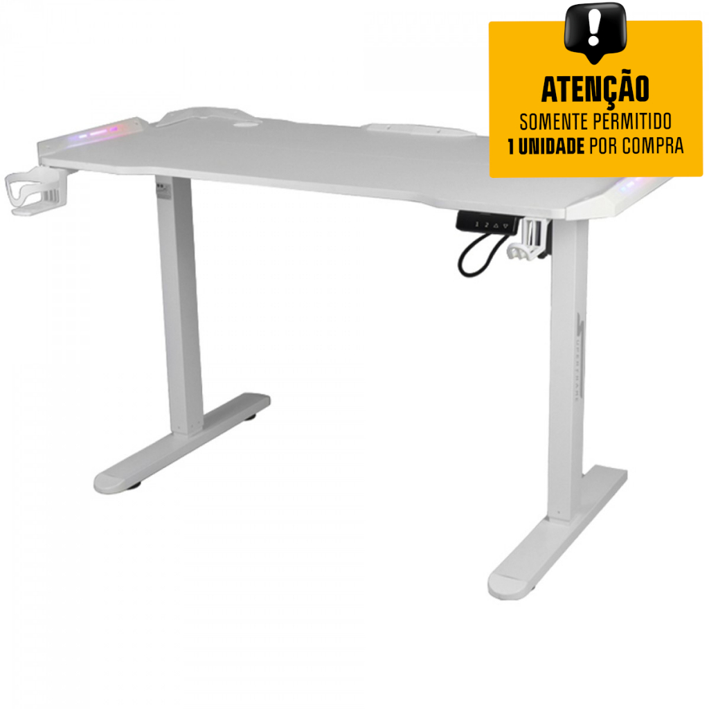 Mesa Gamer SuperFrame Epic Pro, RGB, Altura Ajustável, Com Suporte