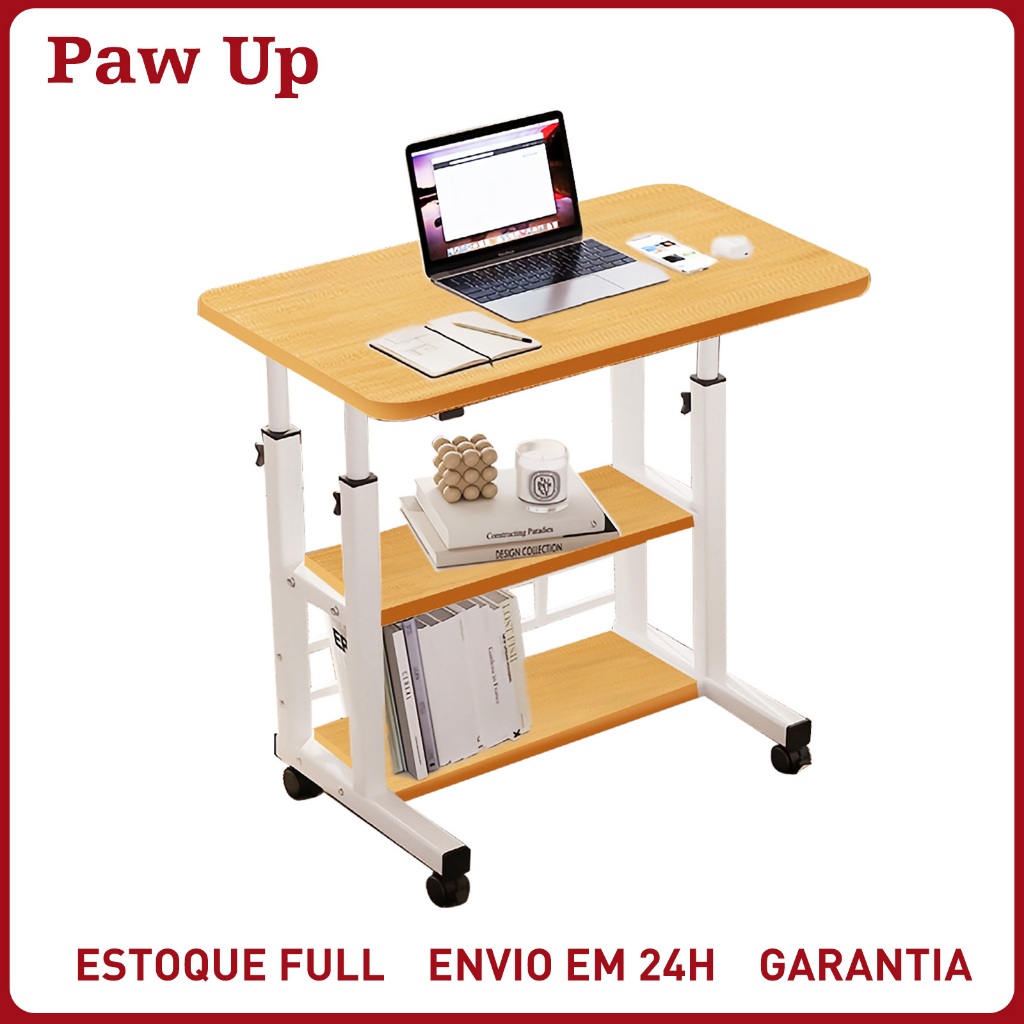 Mesa Mutiuso Mesinha Notebook Com Altura Regulavel e Rodinhas Tablet — Informática