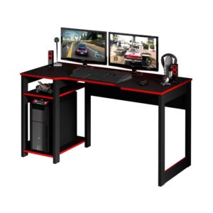 Mesa Para Computador Notebook Gamer Preto Vermelho Tecno Mobili