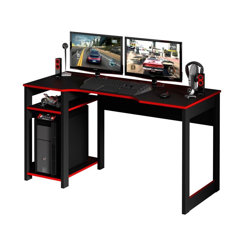 Mesa Para Computador Notebook Gamer Preto Vermelho Tecno Mobili