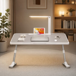 Mesa para Notebook Dobrável Ajustável Portátil com Luminária e