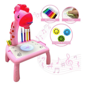 Mesa Projetora Mágica De Desenhar Projetor Pintura Rosa