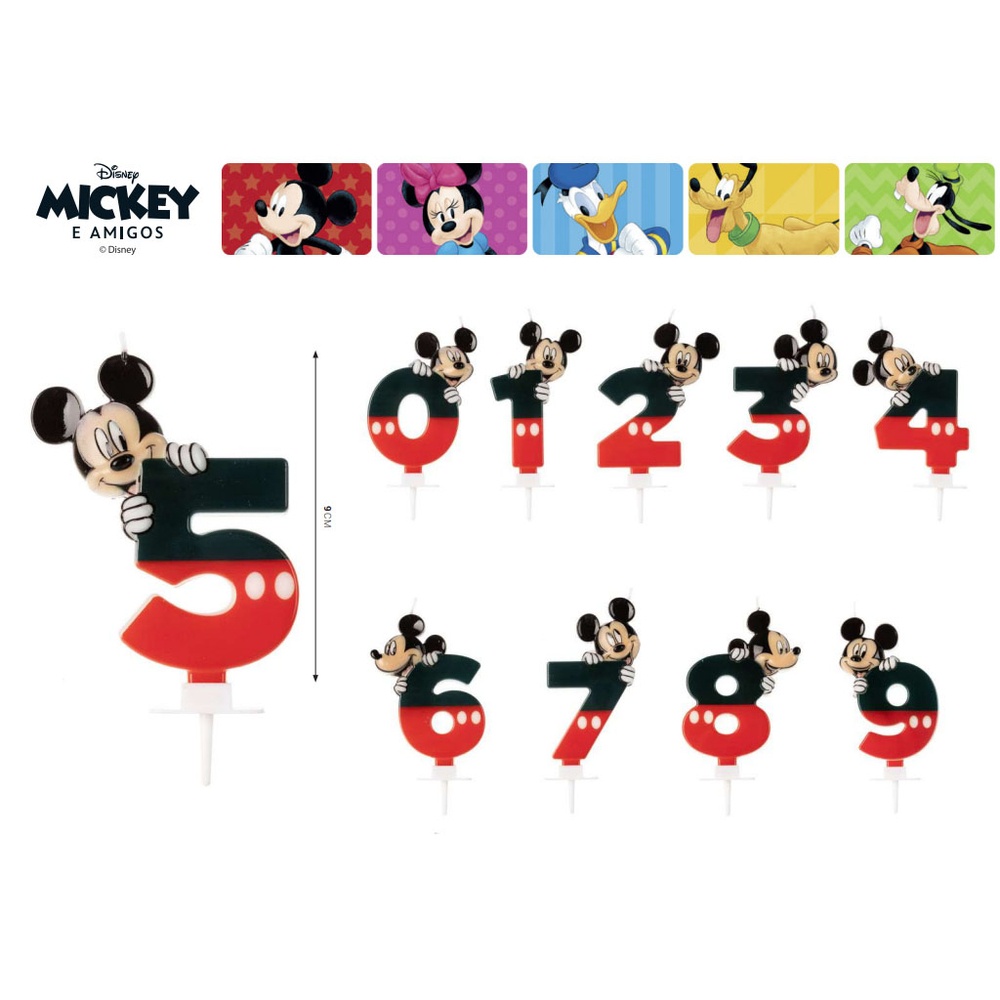 Mickey Mouse Unidade Vela de Aniversário Números Silver Festas — Informática