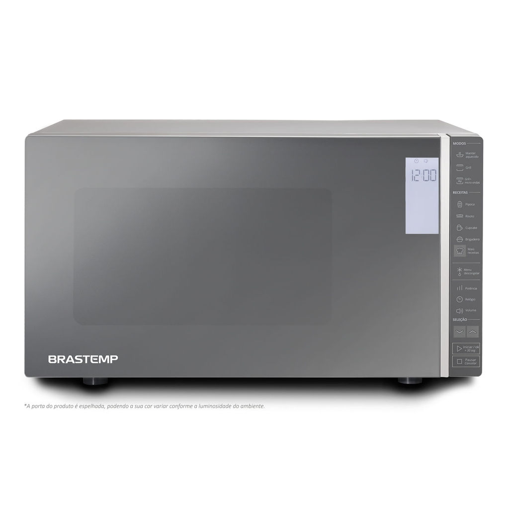 Micro-ondas Brastemp 32 Litros cor Inox Espelhado com Grill e Painel