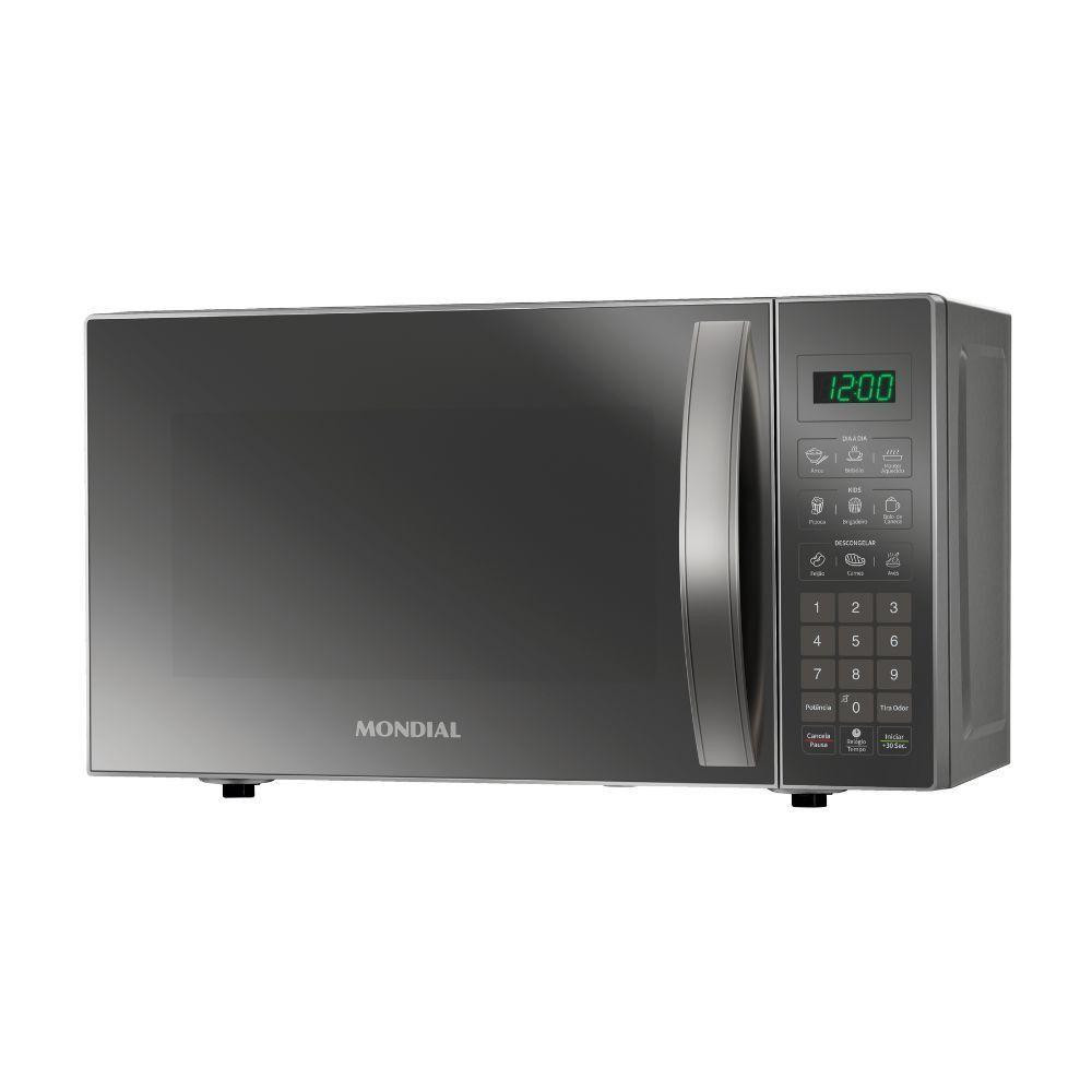 Micro-ondas de Bancada Mondial 21L 1200W Espelhado Prata 110V