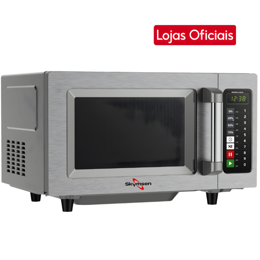 Micro-ondas Industrial Skymsen Heatron 1000W Inox Sem Prato Giratório