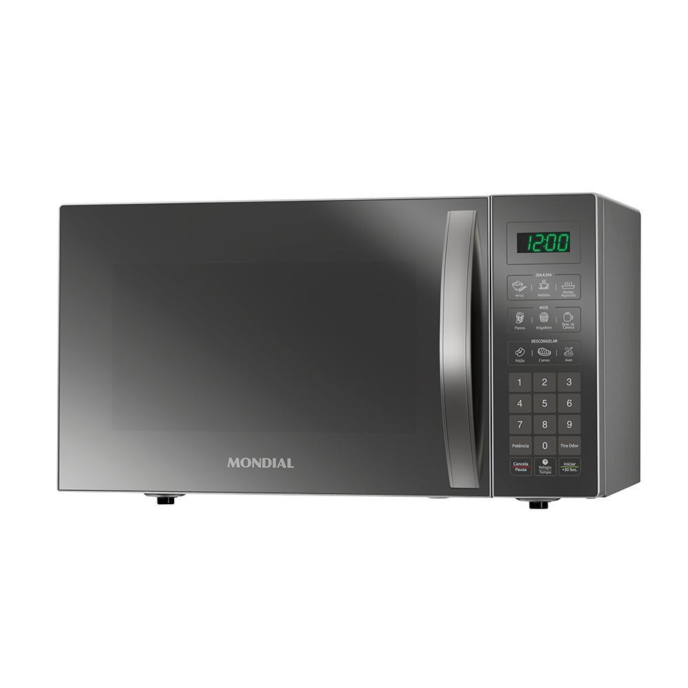 Micro-Ondas Mondial Cinza e Espelhado 1400W