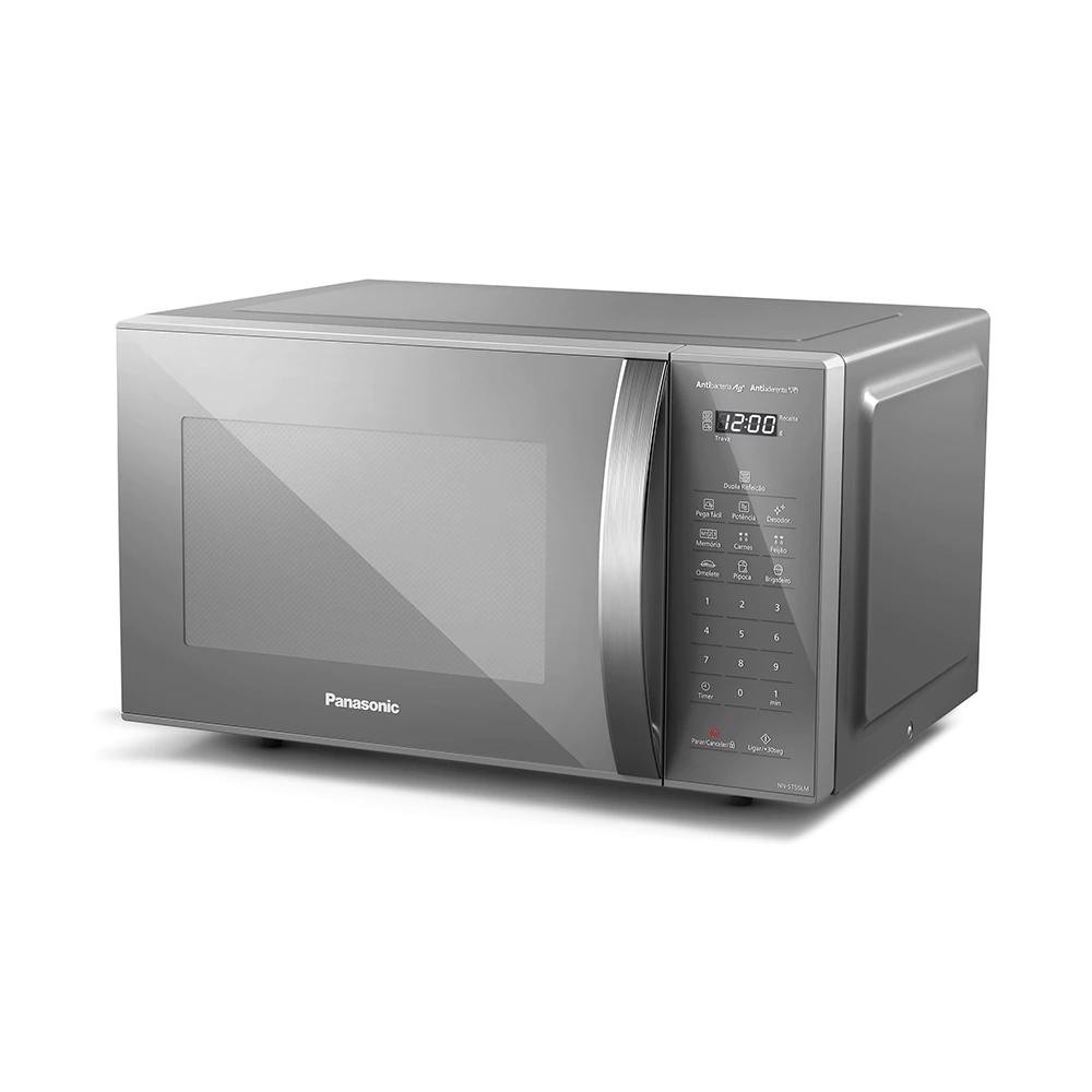 Micro-ondas Panasonic 220v Dupla Refeição 27L Prata Mais Rápido — Eletroportáteis