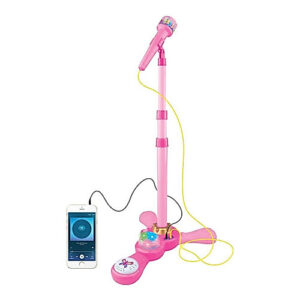 Microfone Infantil Com Pedestal Luz E Conexão Smartphone Diversão