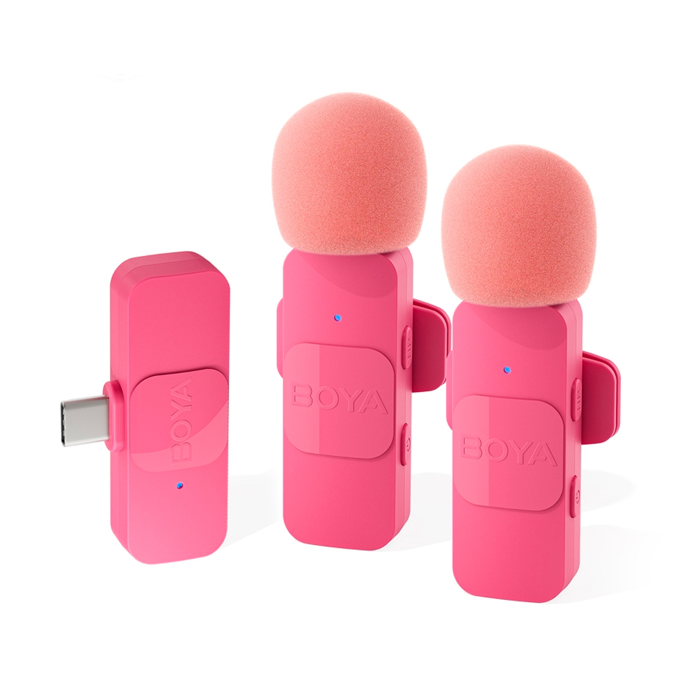 Microfone Lapela Boya By-v20 p iPhone 15 e Android Rosa — Áudio e Fones
