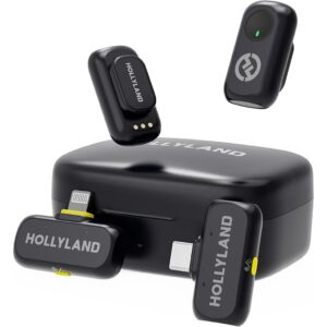 Microfone Lapela Hollyland Lark A1 Combo Preto P iPhone e Android