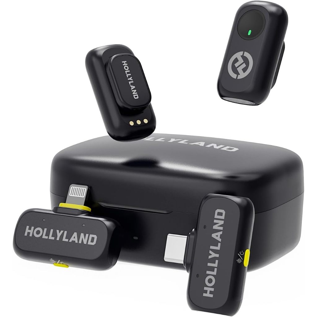 Microfone Lapela Hollyland Lark A1 Combo Preto P iPhone e Android — Áudio e Fones