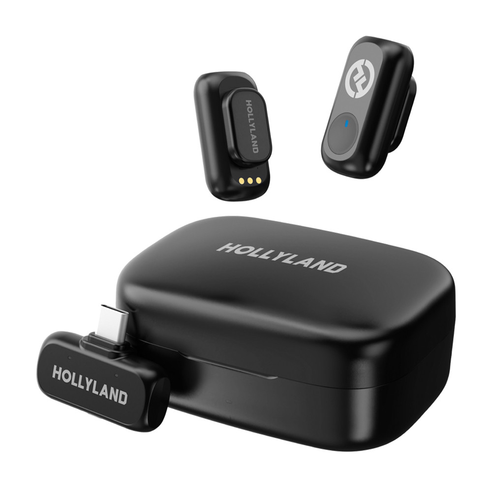 Microfone Lapela Sem Fio Hollyland Lark A1 Duo, Cinza