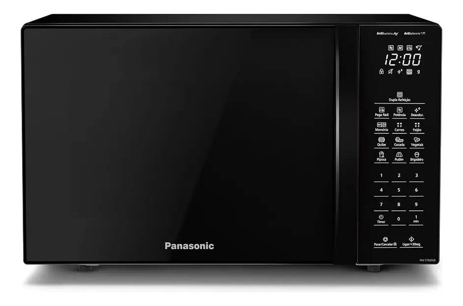 Microondas Panasonic Dupla Refeição 34L Black Glass — Cozinha (grandes)