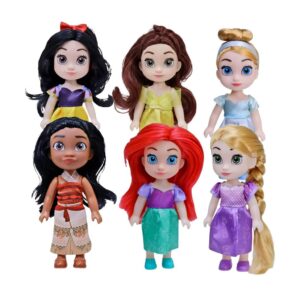 Mini Boneca Princesa Disney 15cm Ariel Bela Cinderela Branca de Neve