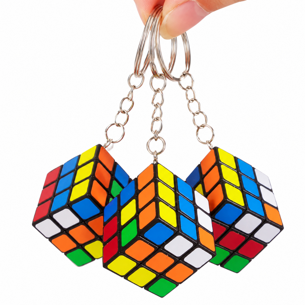 Mini Chaveiro Cubo Mágico Quebra-cabeça Funcional 2,9x2,9x2,9cm 1 2 4