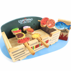 Mini Churrasqueira Madeira Brinquedo Pedagógico Infantil Faz de Conta