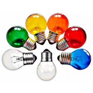 Mini Lâmpada Bulbo Bolinha Para Luminárias 15W 110V 220V Cores A