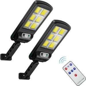 Mini Luminária Poste Rua Parede Solar Sensor 60w C Controle