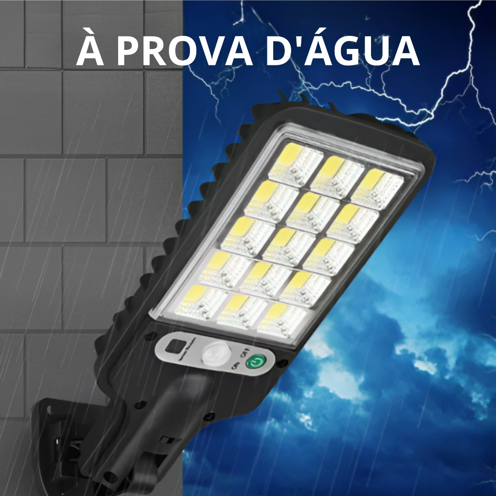 Mini Luminária Solar Poste Parede Refletor 180Cob 180w Controle — Decoração