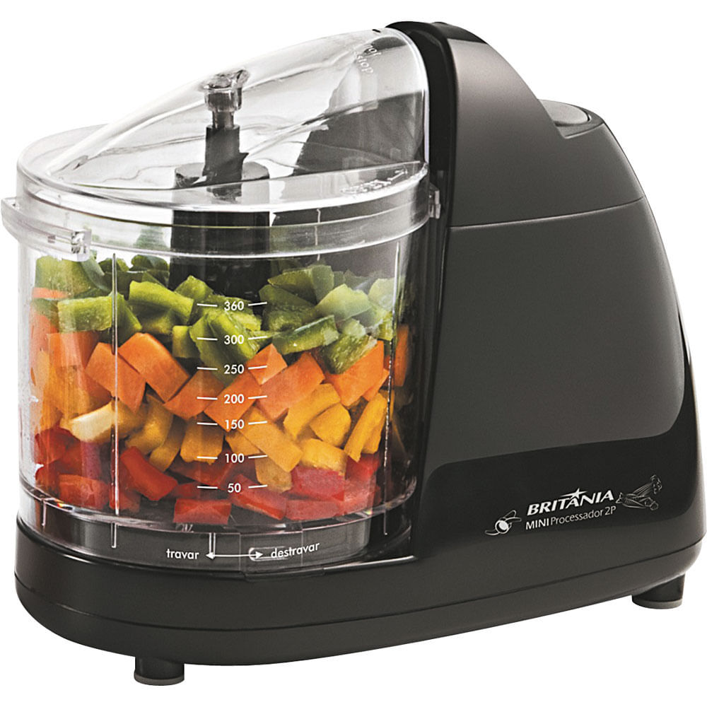 Mini Processador 360ml Britânia 2P Preto 127V — Informática