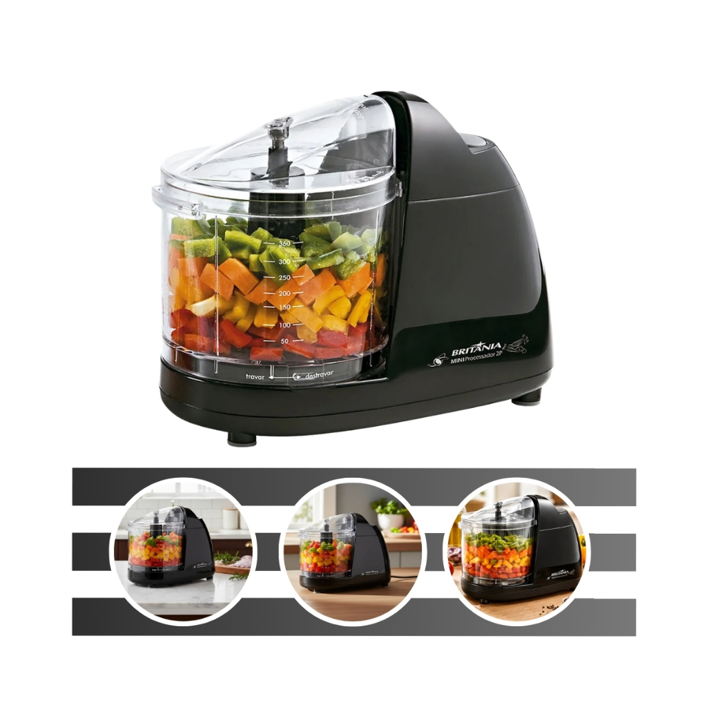 Mini Processador De Alimentos 160w 360ml Com Função Pulsar 2P Britânia — Informática
