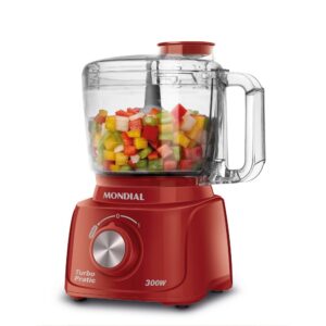 Mini Processador de alimentos 300 watts vermelho Turbo Pratic Mondial
