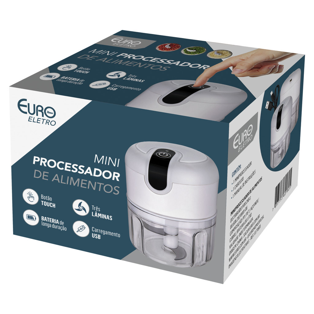 Mini Processador Elétrico De Alimentos Euro Home — Informática