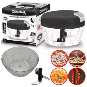Mini Processador Manual De Alimentos De 170- 500ml Triturador Com 3