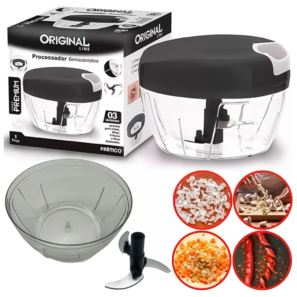 Mini Processador Manual De Alimentos De 170- 500ml Triturador Com 3 — Informática