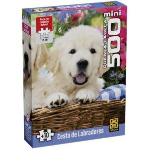 Mini Quebra-cabeça 500 peças Cesta de Labradores