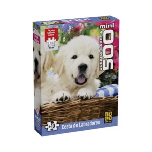 Mini Quebra-cabeça 500 peças Cesta de Labradores Grow 04863